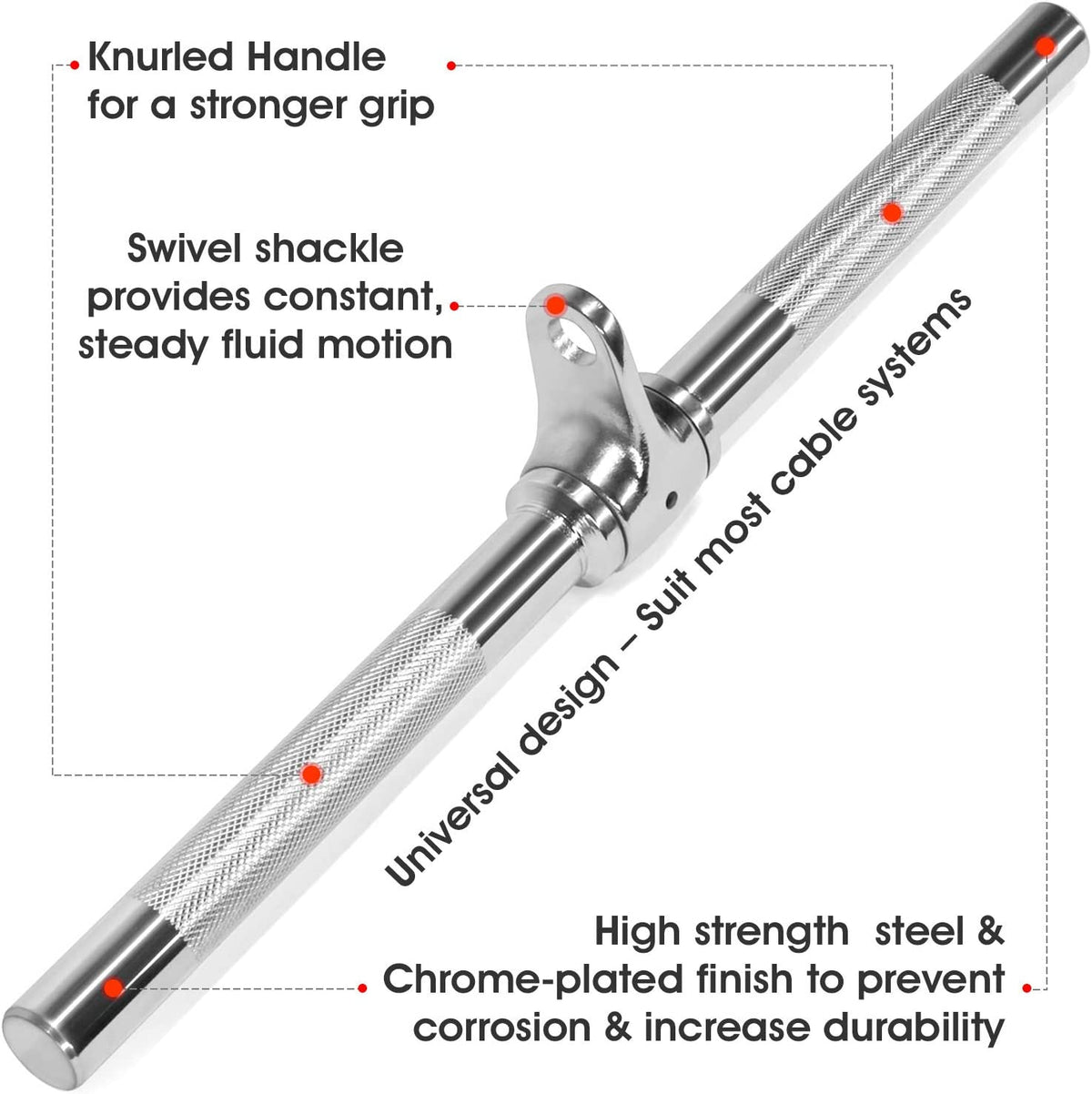 Yes4All Versatile Cable Machine Straight Bar Attachment 