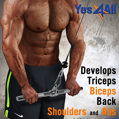 Yes4All Versatile Cable Machine Straight Bar Attachment 